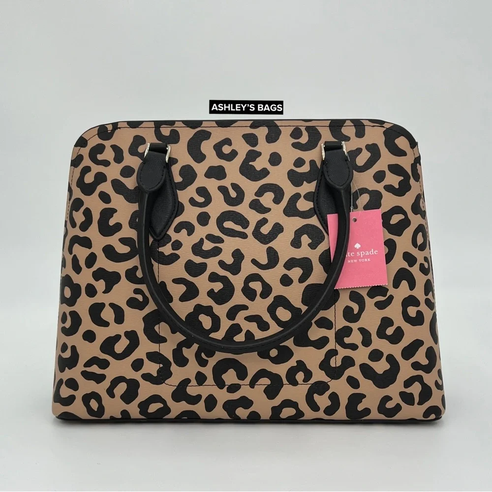 Kate Spade Darcy Leopard Cheetah Large Satchel Tote Crossbody